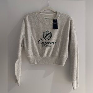 NWT Abercrombie A&F Cannes France Cropped Sweatshirt